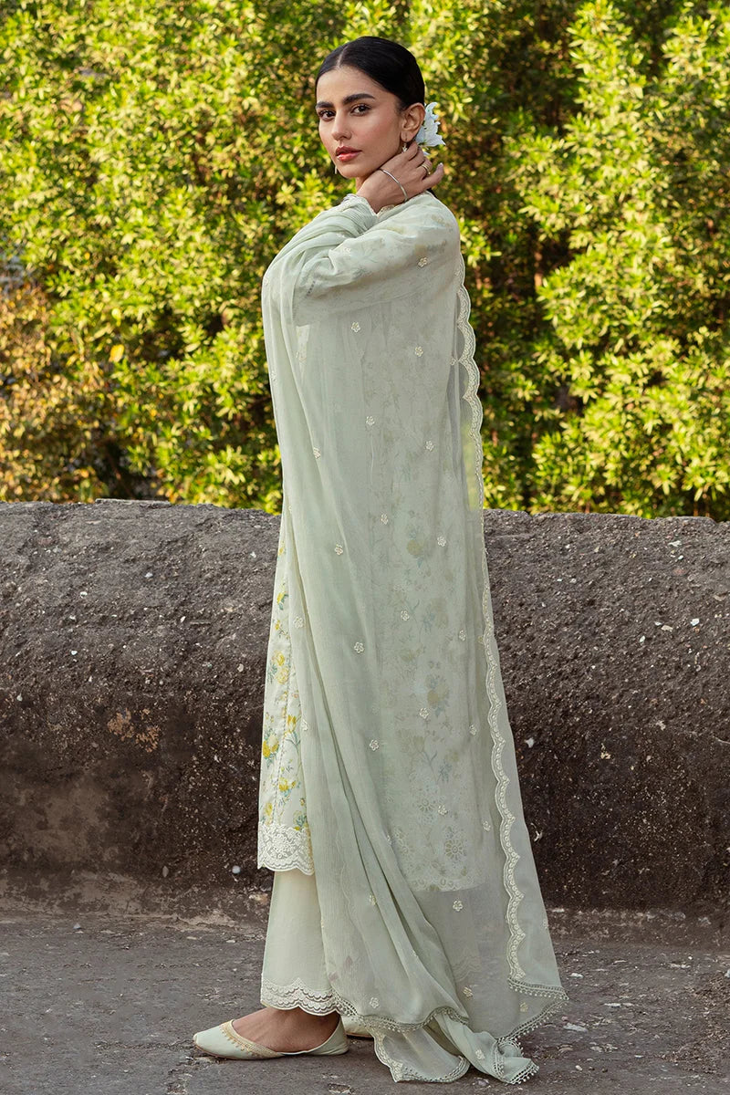 Embroided Lime Yellow Lawn Suit
